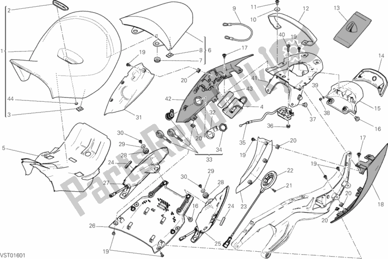Todas as partes de Assento do Ducati Diavel Xdiavel S USA 1260 2019
